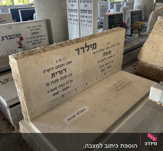 מצבות עם כיתוב בעברית בבית קברות